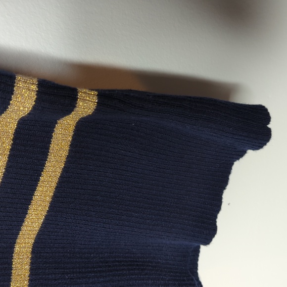 Ralph Lauren sweater gold & blue striped turtleneck size XL - Picture 7 of 16